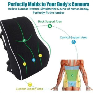 Accessories | Lumbar Support Pillow Memory Foam Cushion To Relieve Back Pain Car Seat Lumbar Cushion Suitable For Office Home And Car Accessories Accessories