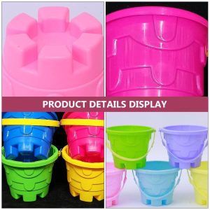 Beach Sand Toys | 5 Pcs Plastic Barrel Toys Beach Bucket Sand For Playing With Snow Beach Sand Toys Beach Sand Toys