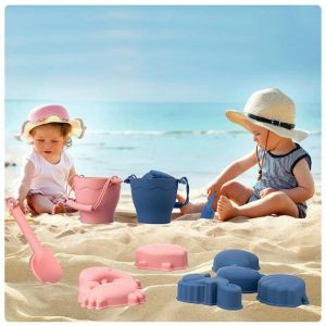 Beach Sand Toys | 8Pcs/Set Beach Toys Eco-Friendly, Food-Grade Silicone – Summer Outdoor Toy With Bucket & 4 Color Sand Beach Sand Toys Beach Sand Toys