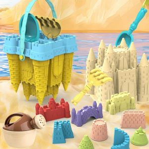 Beach Sand Toys | Beach And Sand Castle Kit With Sand Castle Molds Watering Can Rake Shovel Sand Toys Beach Toys Travel Sand Toys Set Beach Sand Toys Beach Sand Toys