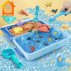 Beach Sand Toys | Montessori Toys Play Ocean Amimal Model Sand Gel Water Ball Beach Set Indoor Dynamic Color Sand Kit Educational Toy Beach Sand Toys Beach Sand Toys