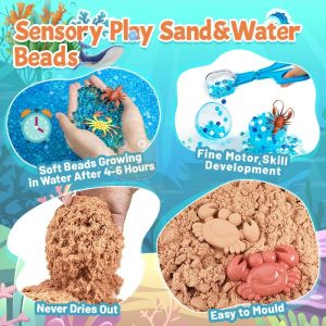 Beach Sand Toys | Sand Toy Indoor Dynamic Colorful Play Sand Gel Water Ball Ocean Animal Model Outdoor Beach Set Educational Toy Beach Sand Toys Beach Sand Toys