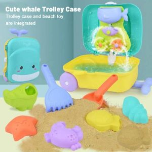 Beach Sand Toys | Summer Beach Toy Set Whale Luggage Trolley Case Summer Sand Shovel Outdoor Water Toy Beach Sand Toys Beach Sand Toys