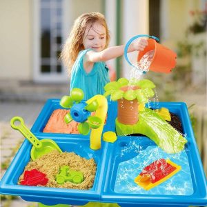 Beach Sand Toys | Water Table For 4 In 1 Portable Water Play Table Beach Toys 24Pcs Sensory Activity Splash Table Toys Beach Sand Toys Beach Sand Toys