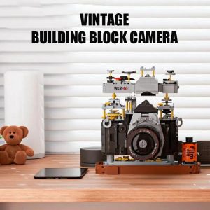 Blocks | 1030Pcs Retro Camera Assembled Building Blocks High Simulation Film Slr Camera Bricks Toys Model Desktop Decoration Gifts Blocks Blocks