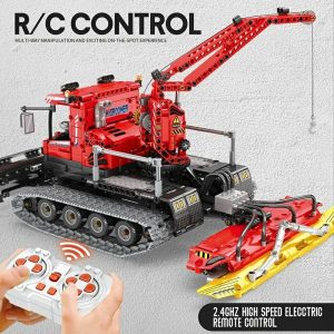 Blocks | 1100Pcs Remote Control Snow Technical Vehicle Building Blocks Electric Rc Car Engineering Crane Model Bricks Toys Gifts Blocks Blocks