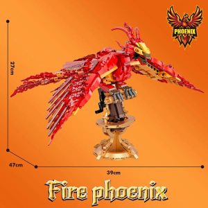 Blocks | 2024 New Magic Movie Fire Phoenix Chinese Fly Divine Beast Building Blocks Bricks Mythical Animal Model Assembled Toy Gifts Blocks Blocks