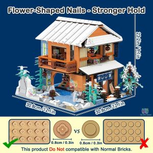 Blocks | City Street View Modular Japanese Traditional Single-Family Villa Retro Flower House Moc Architecture Building Block Toy Blocks Blocks