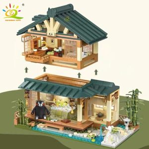 Blocks | Huiqibao 1099Pcs City Japanese Street View House Tatami Room Model Building Blocks Diy Architecture Bricks Toys Blocks Blocks