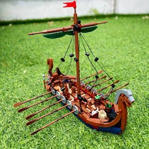 Blocks | Moc Medieval Vikinged Ship 463 Pcs Ocean Adventure Navigation Boat Building Blocks Education Bricks Toy Suit Adult Gift Blocks Blocks