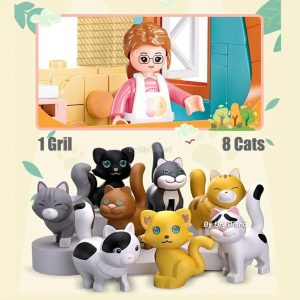 Blocks | Sluban Friends City Cat Hotel Sets A-Frame Pet House Apartment Garden Villa Sakura Tree Building Blocks Animal Toy Gift Blocks Blocks