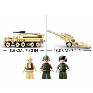 Blocks | Ww2 German Military Half-Track Cannon Tank Building Blocks Set World War Ii Soldier Figures Bricks Classic Model Toys Blocks Blocks