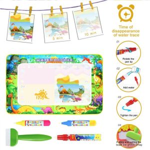 Drawing Toys | Dinosaur Theme Water Drawing Mat & Pens & Stamp Painting Board Play Mat Doodle Mat Rug Educational Toy Birthday Gift Drawing Toys Drawing Toys