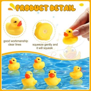 Fishing Toys | 50Pcs Rubber Ducks Yellow Ducks Float Bath Toys Shower Water Toys Swimming Pool Party Gifts Birthday Party Decoration Fishing Toys Fishing Toys