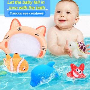 Fishing Toys | Bath Cat Fish Water Toys Summer Beach 4 Animal Net Fishing Fish Set Give Your The Best Present Fishing Toys Fishing Toys