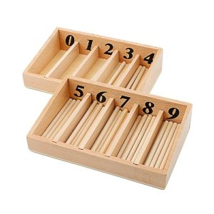 Fishing Toys | Family Version Montessori Math Toy Spindle Box With 45 Spindles Smaill Size Spindle Rod Toys Early Educational Kindergarten Gift Fishing Toys Fishing Toys