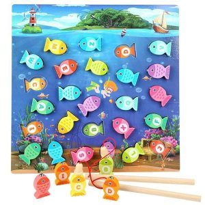 Fishing Toys | Fishing Game Wooden Magnet Number Educational Toys Fishing Toys Fishing Toys