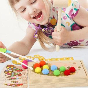 Fishing Toys | Montessori Early Education Toys Rainbow Strike Table Ground Mouse Clip Beads Early Mathematics Learning Fishing Toys Fishing Toys