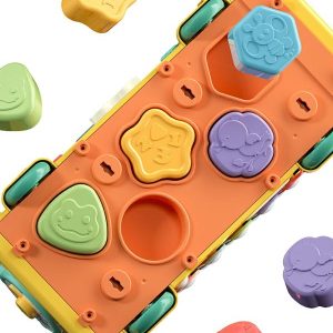 Fishing Toys | Multi-Functional Cartoon Bus Montessori Toys Fishing Maze Puzzle Hammer Game Music Storage Box Early Educational Toys Fishing Toys Fishing Toys