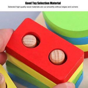 Fishing Toys | Wood Sorting Stacking & Magnet Fishing Game Wood Shape Sorter Stacker Puzzles Toy 2-In-1 Toys For 1 2 3 Years Old Fishing Toys Fishing Toys