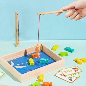 Fishing Toys | Wooden Magnetic Fishing Game Educational Color Shape Sorter Number Fine Motor Skills Toy Parent-Child Educational Learning Toys Fishing Toys Fishing Toys