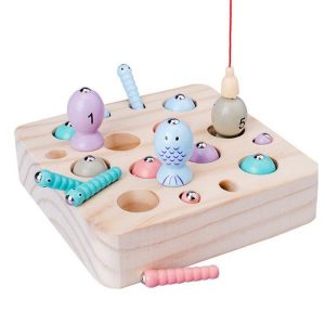 Fishing Toys | Wooden Magnetic Fishing Game Wood Letter Puzzle & Fine Motor Skill Toy Challenging & Fun Magnetic Letters & Words For Birthday Fishing Toys Fishing Toys