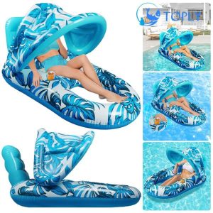 Inflatable Toys | Toply Hammock Recliner Chair With Sunshade Inflatable Water Sleeping Bed Floating Lounger Air Mattress Outdoor Swimming Toys Inflatable Toys Inflatable Toys