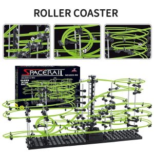 Marble Runs | Spacerail Roller Coaster Model Marble Run Ball Set For Adults Creative Building Block Toys 488Pcs Level 4 Luminous Version Building & Construction Toys Marble Runs