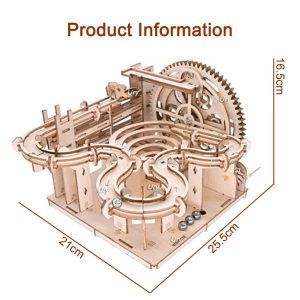 Marble Runs | Ury 3D Wooden Puzzles Catapult Track Device Marble Run Set Mechanical Manual Model Science Maze 4 Ball Assembly Toy Gift Building & Construction Toys Marble Runs