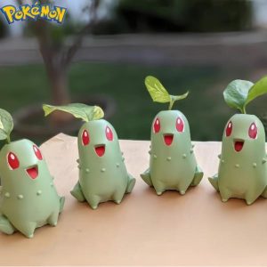 Modeling Clay | Pokemon Chikorita Kawaii Planter Flower Pot Creative Pot Chikoritas Statue Vase Desktop Ornaments Figure Model Decor Toys Gift Learning & Education Modeling Clay