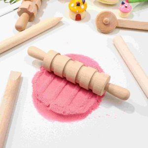 Modeling Clay | Stobok Toys Toys 1 Set Wooden Dough Tools Toy Clay Shaping Tools Wood Rolling Pin Set Sculpting Tools Dough Learning & Education Modeling Clay