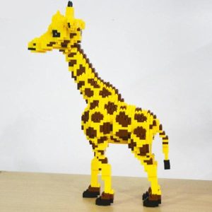 Soft Plastic Blocks | Balody 16065 Animal World Yellow Wild Giraffe Zoo Stand Pet Doll Diy Mini Diamond Blocks Bricks Building Toy For No Box Building & Construction Toys Soft Plastic Blocks