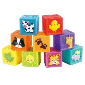 Soft Plastic Blocks | Bite Toy Animal Embossed Plastic Early Education Toy Digital Building Blocks Elastic Soft Rubber Gift Cognitive Puzzle Building & Construction Toys Soft Plastic Blocks