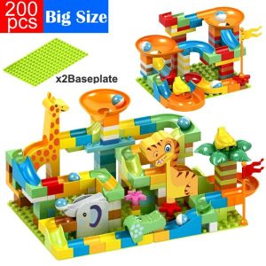 Soft Plastic Blocks | Dinosaur Marble Race Run Big Blocks Plastic Diy Building Blocks Funnel Slide Assembly Bricks Educational Toys For Gifts Building & Construction Toys Soft Plastic Blocks