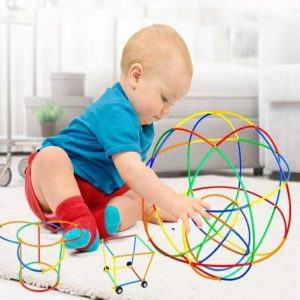 Soft Plastic Blocks | Fun Splicing Plastic Straw Building Block Toys Indoor Outdoorsets Colorful Motor Skills Engineering Educational Toy Building & Construction Toys Soft Plastic Blocks