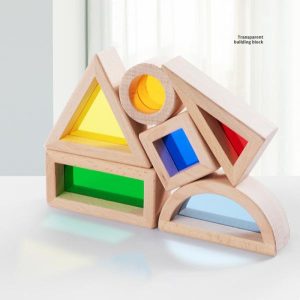 Soft Plastic Blocks | Montessori Wooden Toy Sensory Rainbow Mirror Blocks Solid Rubber Wood Stacking Acrylic Early Educational Toys Christmas Gifts Building & Construction Toys Soft Plastic Blocks