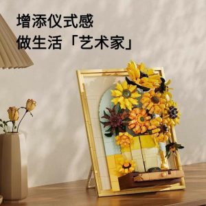 Soft Plastic Blocks | Wekki 506302 The Sunflower Model Desktop Ornaments Lighting Art Museum Series Diy Toys Building Blocks Gift Building & Construction Toys Soft Plastic Blocks