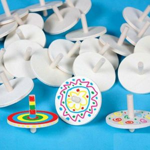 Spinning Top | 12Pcs Paint Unfinished Spin Top,Spinning Top,Wood Gyro,Kindergarten Arts And Toys,Wood Toys,Birthday Gift,Christmas Toys Hobby Spinning Top