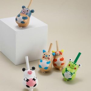 Spinning Top | 8 Pcs Toy Spinning Top Gyro Toys For Playing Small Traditional Animal Wood Portable Hobby Spinning Top