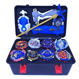 Spinning Top | 8X Blayblade Burst Gyro Toys Set With Launchers Grip Storage Box Case Battle Starter Metal Spinning Top Starter Bley Bley Hobby Spinning Top