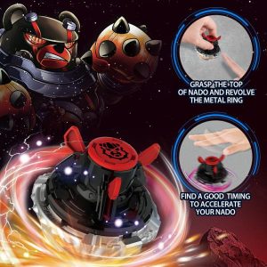 Spinning Top | Infinity Nado 3 Original Electronic Boxing Bear Infrared Controller Gyro Metal Ring Spinning Top Auto-Spin Anime Toy Hobby Spinning Top