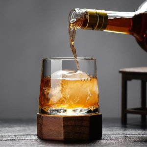 Spinning Top | Novel Creative Thick Crystal Whiskey Tumbler Glass Spinning Tops Design Hammer Glasses Of Wine Brandy Cup Wineglass Hobby Spinning Top