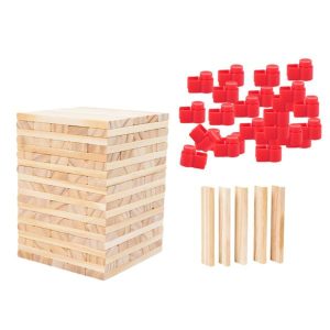 Stacking Blocks | 100Pcs Wooden Blocks Stacking Game Board Games For Holiday Festival Building & Construction Toys Stacking Blocks