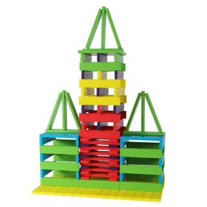 Stacking Blocks | 100Pcs Wooden Blocks Stacking Game Fine Motor Skills Montessori Toys For Parties Birthday Gifts Festival New Year Preschool Building & Construction Toys Stacking Blocks