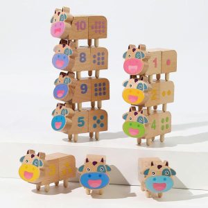 Stacking Blocks | 10Pcs Wooden Building Blocks For Parent Interactive Stacking Games Educational Toys Gifts Building & Construction Toys Stacking Blocks