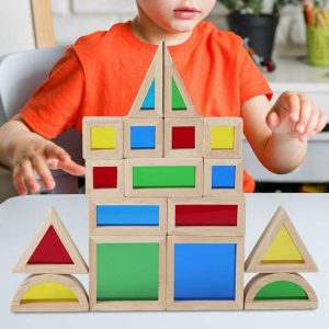 Stacking Blocks | 17 Pieces Wood Building Blocks Set 2 3 4 Year Old Educational Toys Fine Motor Skills Stacking Game Construction Toys Building & Construction Toys Stacking Blocks