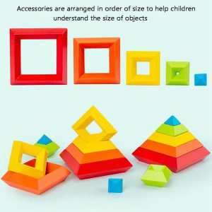 Stacking Blocks | 2 Set Block Toys: 1 Set Color Pipe Horn Sound Wheel Building Block Toys & 1 Set Stacked Tower Colorful Pyramid Blocks Building & Construction Toys Stacking Blocks