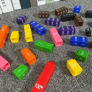 Stacking Blocks | 51Pcs Mathematic Fraction Percentage Cube Math Teaching Learning Stacks Tower Dice Count Educational Teacher Aid Toy Building & Construction Toys Stacking Blocks