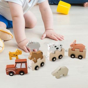 Stacking Blocks | Animal Wooden Train Toy Educational Toy Car Fine Motor Skills Preschool Learning Stacking Blocks Toy For Birthday Gifts Building & Construction Toys Stacking Blocks