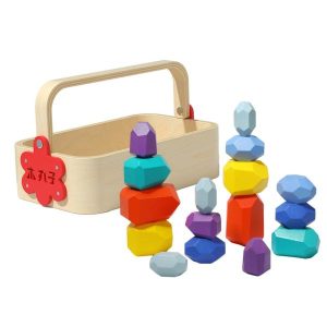 Stacking Blocks | Balancing Stacking Stones Rocks Motor Skills Puzzle Toys Building Blocks 3 Years Up Holiday Gifts Building & Construction Toys Stacking Blocks